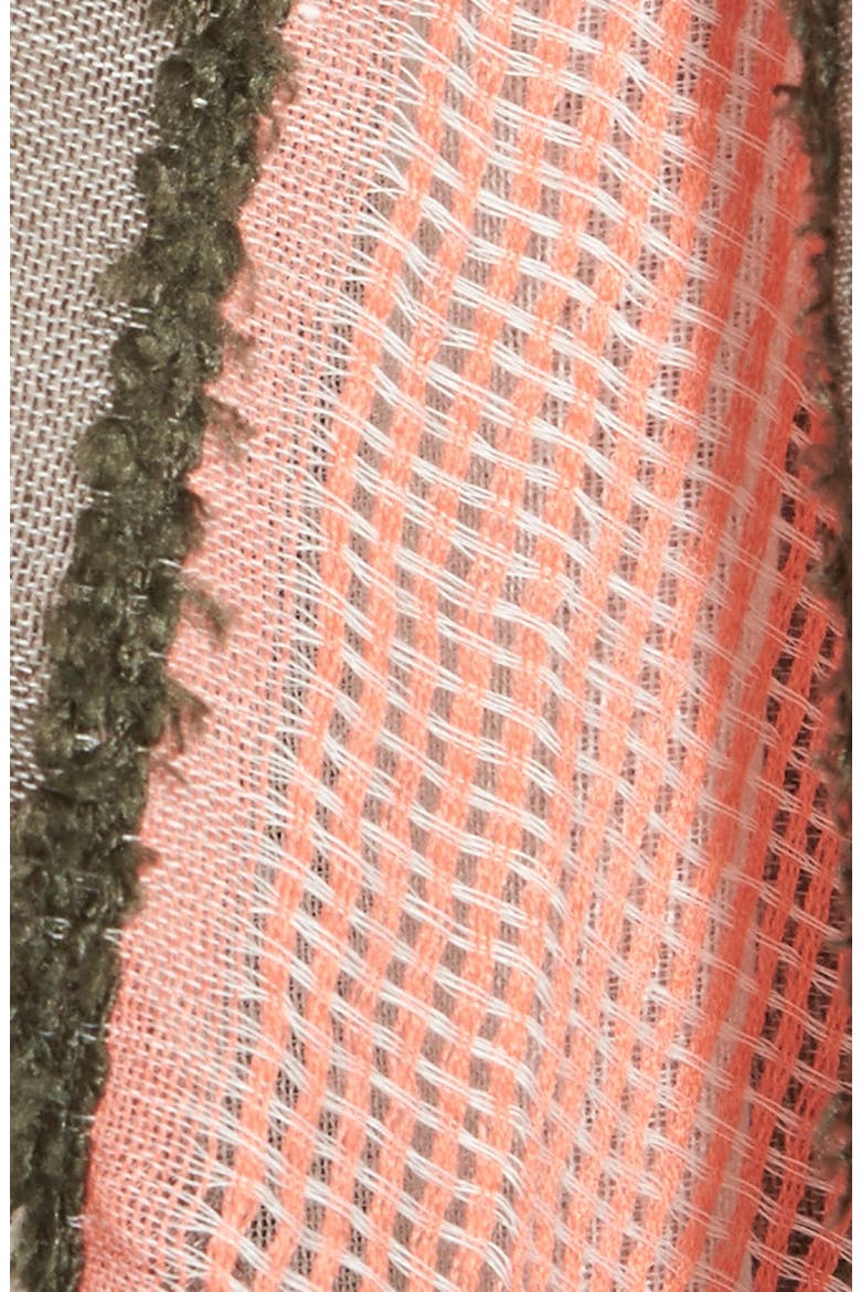 Stripe Scarf, Alternate, color, CORAL/ BLACK/ WHITE
