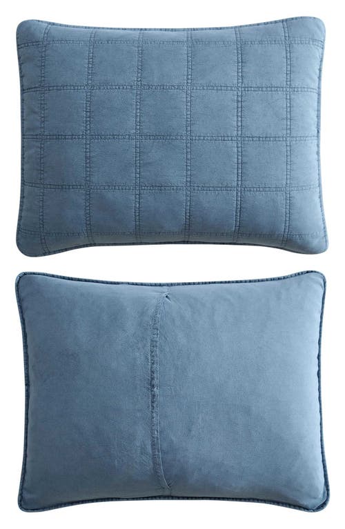Kenneth Cole Reaction Stonewashed Solid Microfiber Quilt Set In Blue