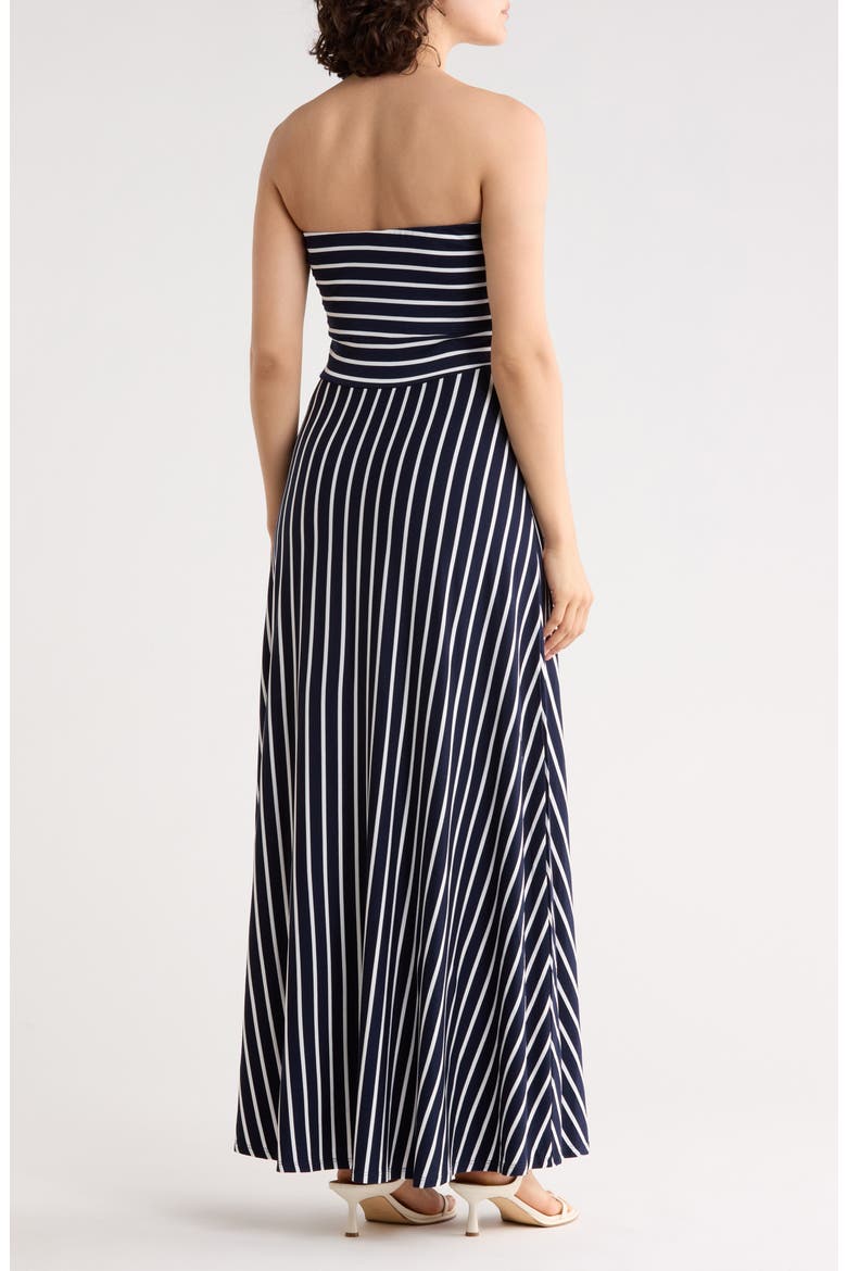 WEST KEI Striped Strapless Maxi Dress, Alternate, color, NAVY STRIPE