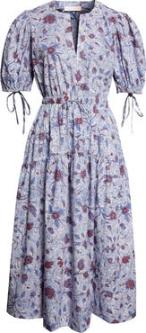 Ulla Johnson Adriana Floral Print Midi Dress
