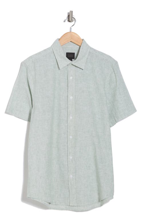 14TH & UNION 14TH & UNION LINEN & COTTON SHORT SLEEVE BUTTON-UP SHIRT