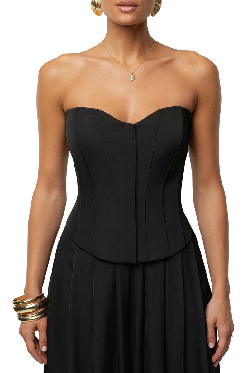 JLUXLABEL VIiv Satin Strapless Bustier Top, Main, color,
