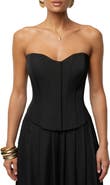 JLUXLABEL VIiv Satin Strapless Bustier Top