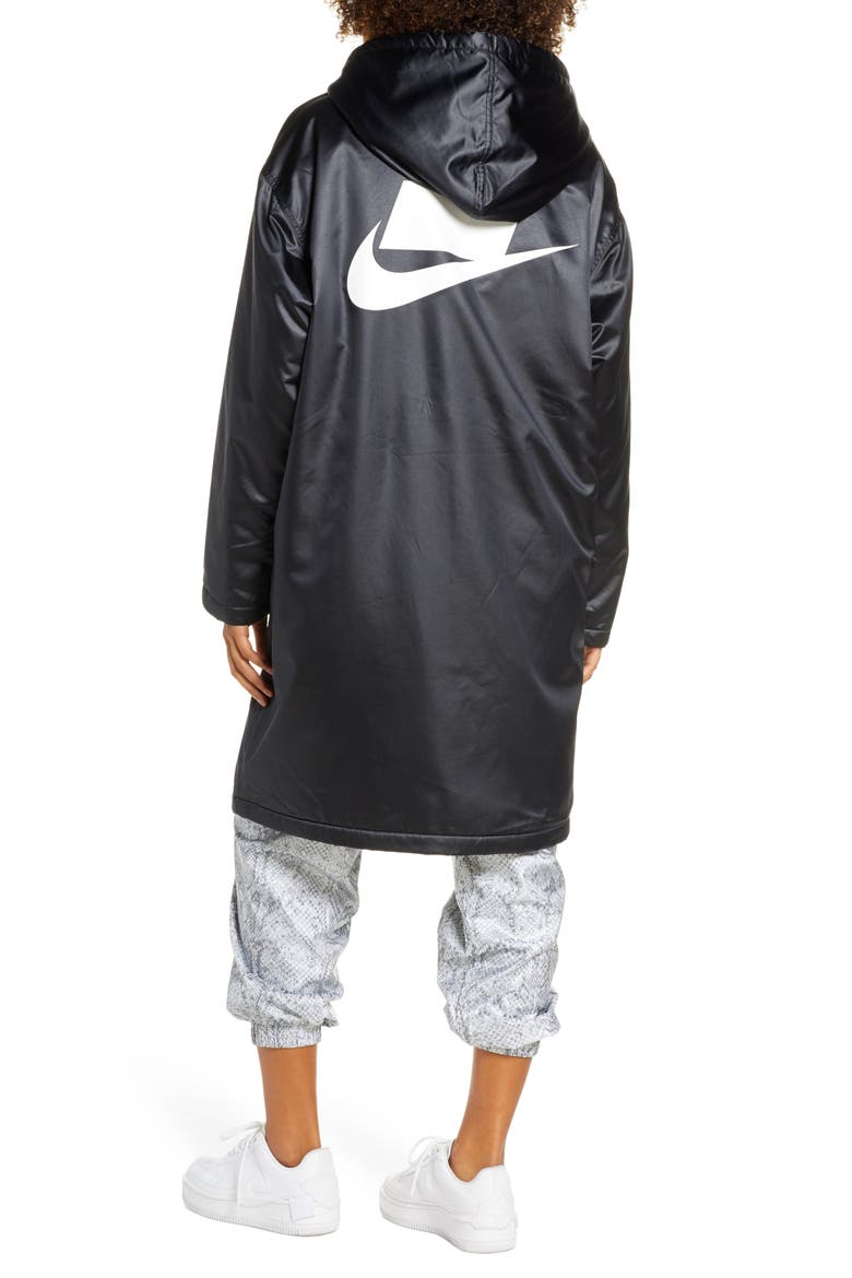 Sportswear Fleece Lined Parka, Alternate, color, BLACK/ MUSLIN/ WHITE