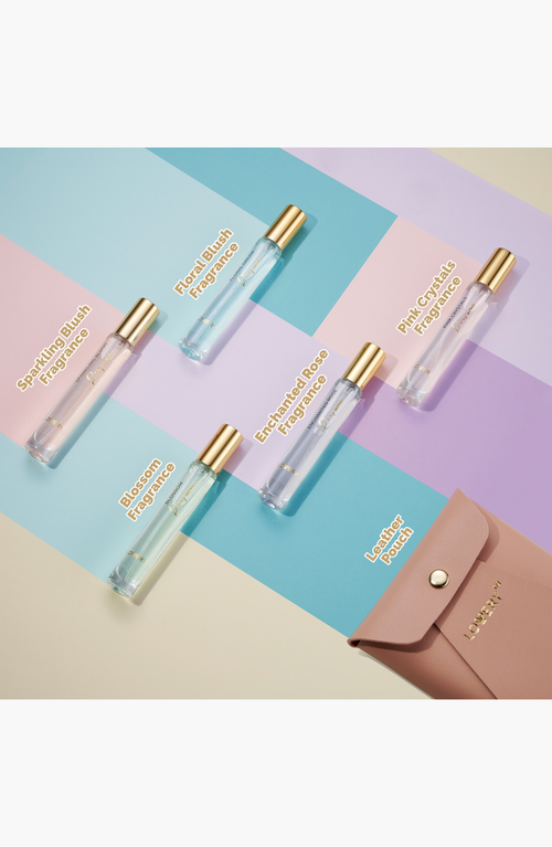 Lovery Eau De Parfum 6-piece Perfumes Set With Leather Pouch In Light Pink