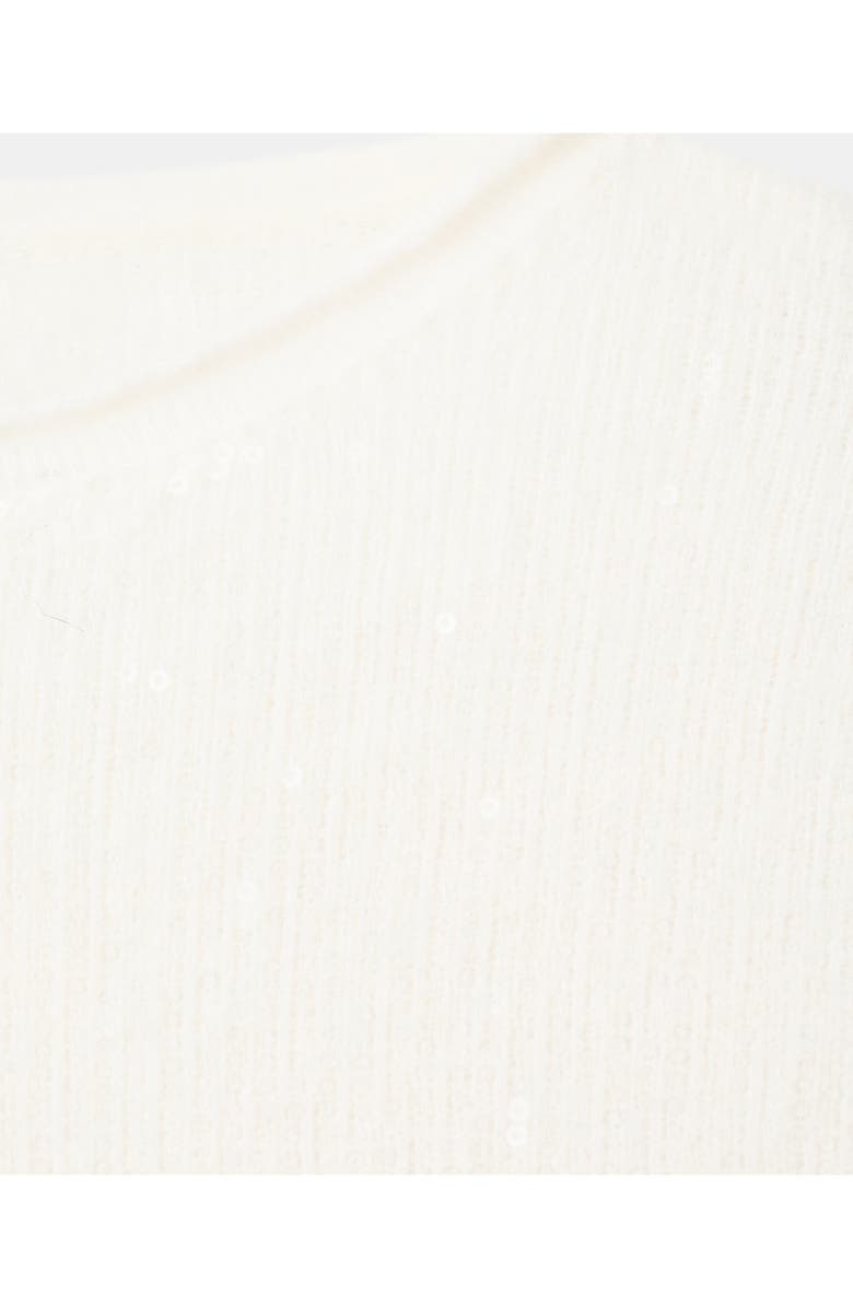 MANGO Short Sleeve Sequin Sweater, Alternate, color, White Gold