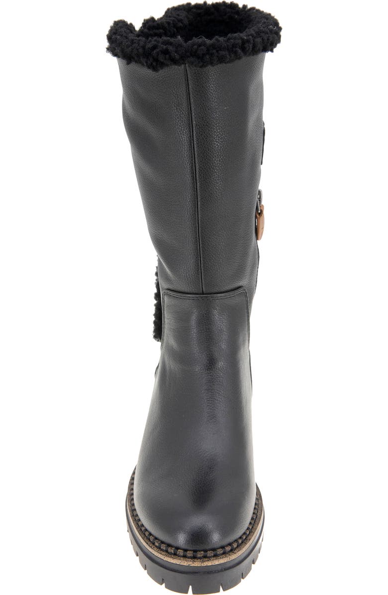 Gentle Souls Bradford Faux Shearling Trim Boot, Alternate, color, Black Leather