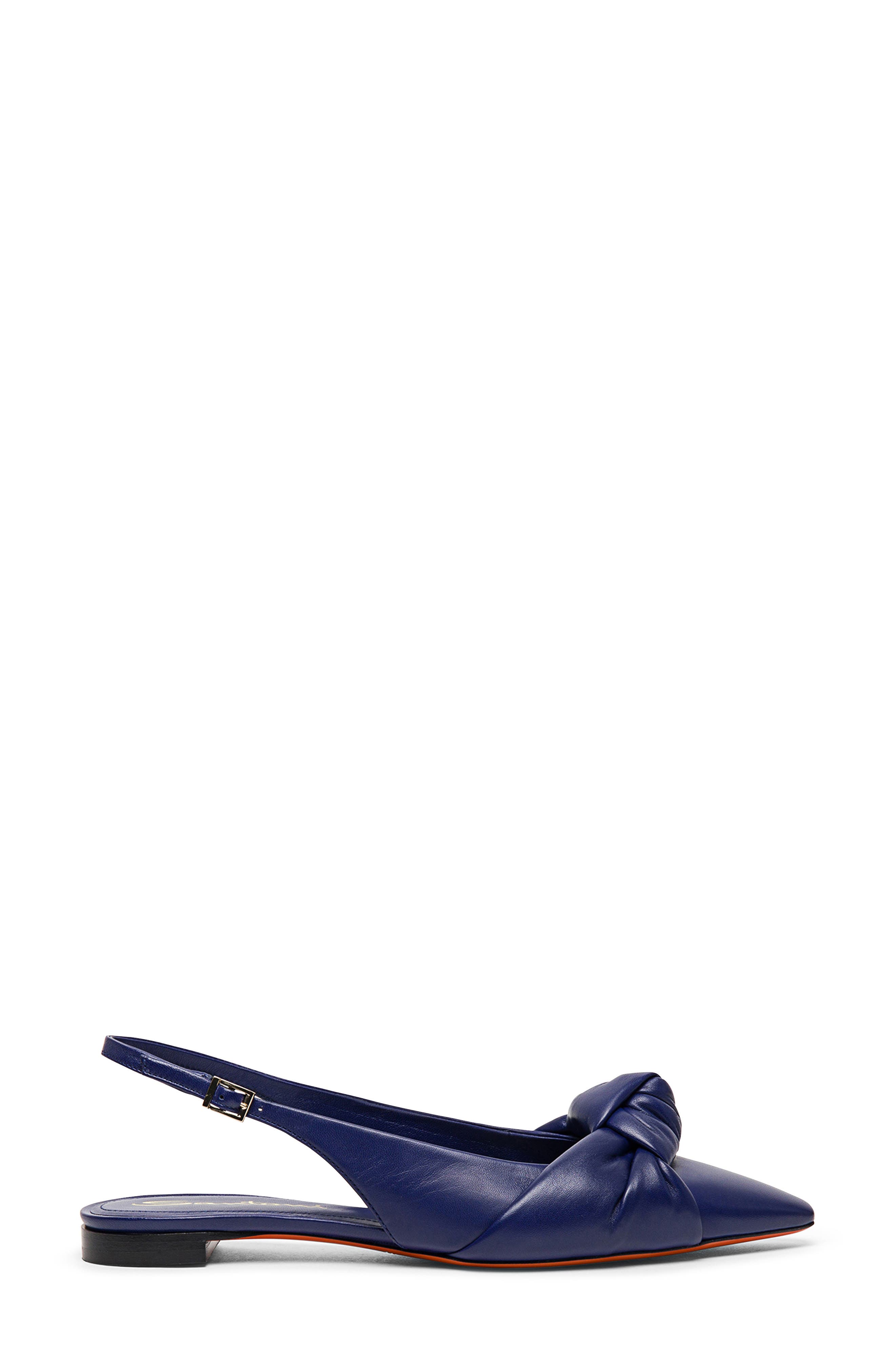 Slingback Pointed Toe Flat, Alternate, color, BLUE