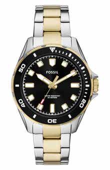 Fossil Dalton Three-Hand Two-Tone Bracelet Watch, 42mm