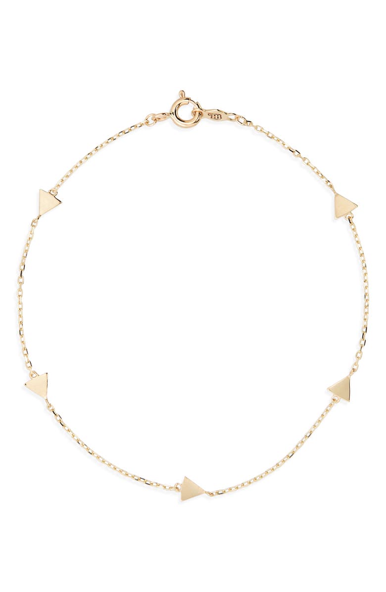 Bony Levy 14K Yellow Gold Triangle Station Bracelet, Main, color, 