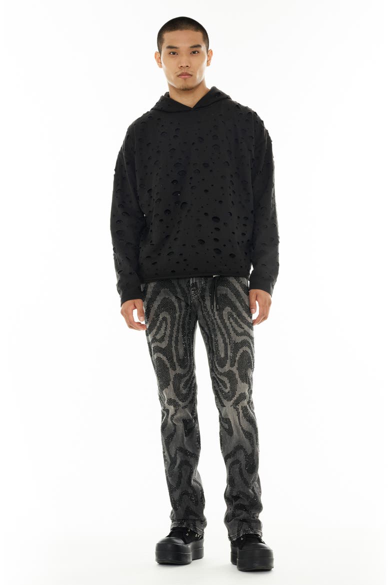Rebel Embellished Straight Leg Jeans, Alternate, color, SWIRL