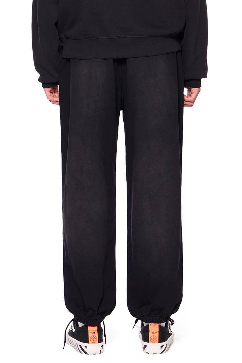 Diag Garment Cotton Washed Joggers, Alternate, color, BLACK