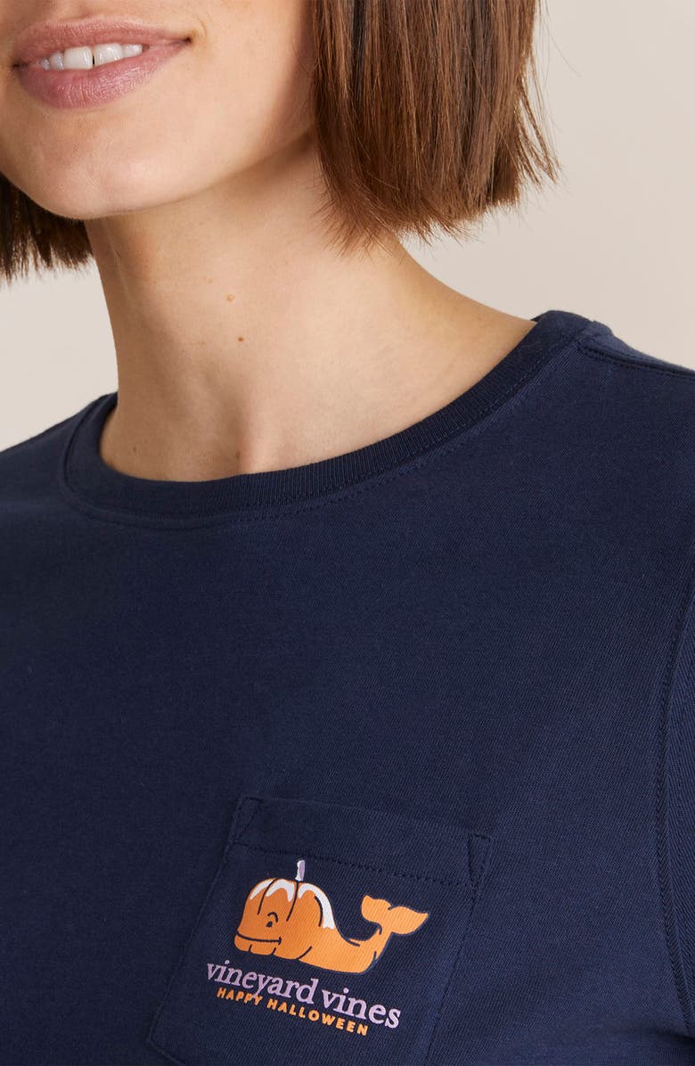 vineyard vines Halloween Icons Long Sleeve Cotton Graphic Pocket T-Shirt, Alternate, color,