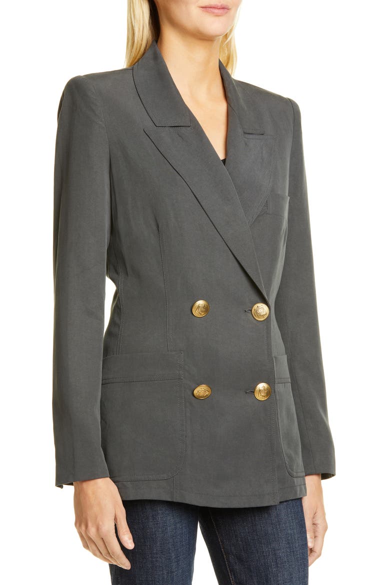 Unstructured Double Breasted Blazer, Alternate, color, SLATE