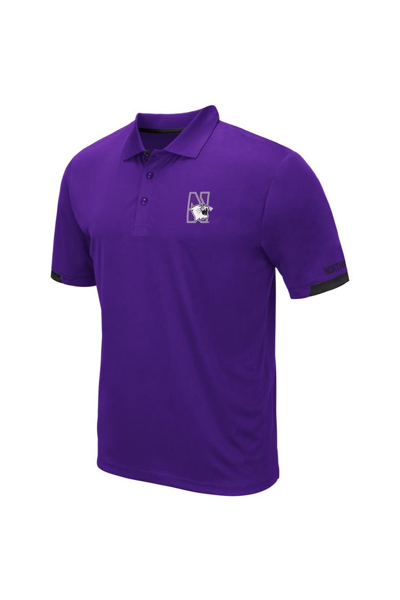 Men's Colosseum Purple Northwestern Wildcats Santry Lightweight Polo, Alternate, color, Purple