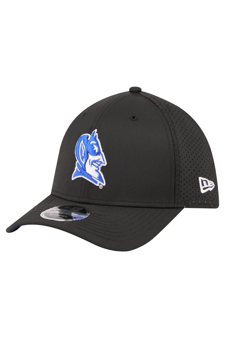 Men's New Era  Black Duke Blue Devils 39THIRTY M-Crown Flex Fit Hat, Alternate, color, Black