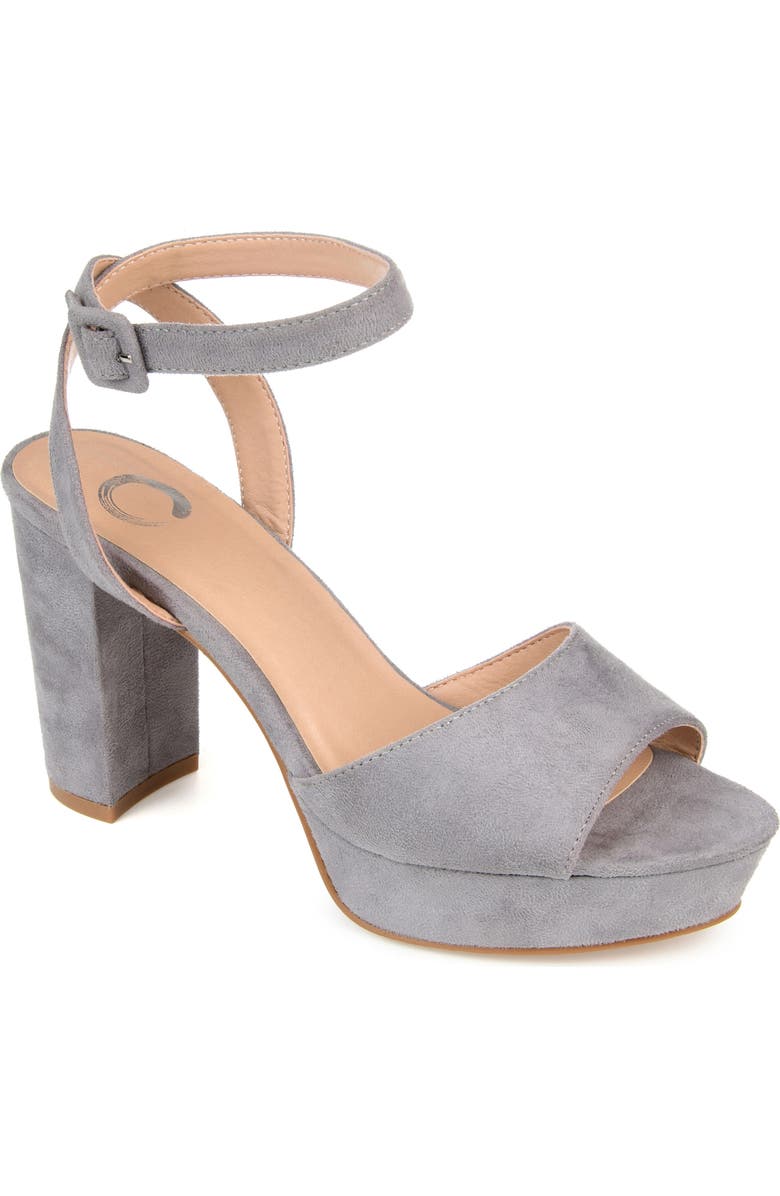 Journee Collection Nairri Platform Sandal - Wide Width, Main, color, Grey