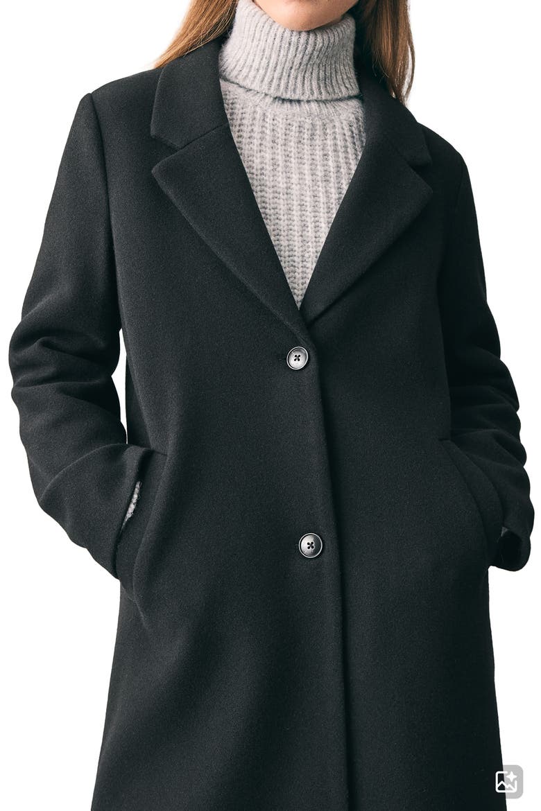 Longline Coat, Alternate, color, BLACK