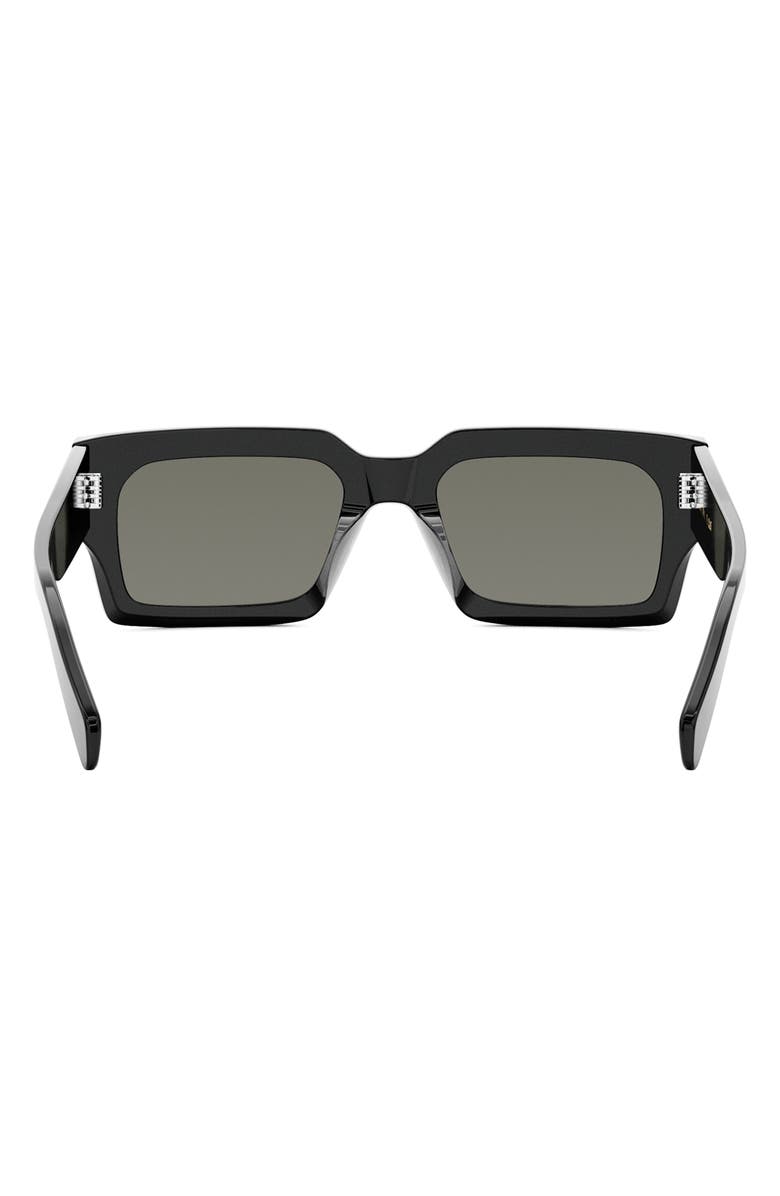 CELINE 54mm Rectangular Sunglasses, Alternate, color, Shiny Black / Smoke