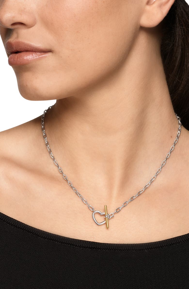 David Yurman Madison<sup>®</sup> Heart Toggle Chain Necklace in Sterling Silver, 3mm, Alternate, color, Silver