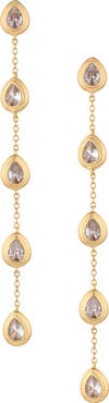 Ettika Crystal Teardrop Linear Drop Earrings