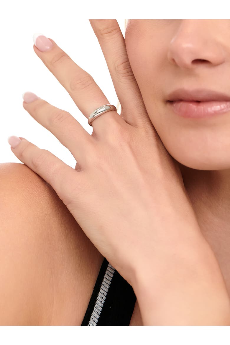 Dome Ring in Rhodium Plated Sterling Silver, Alternate, color, Silver