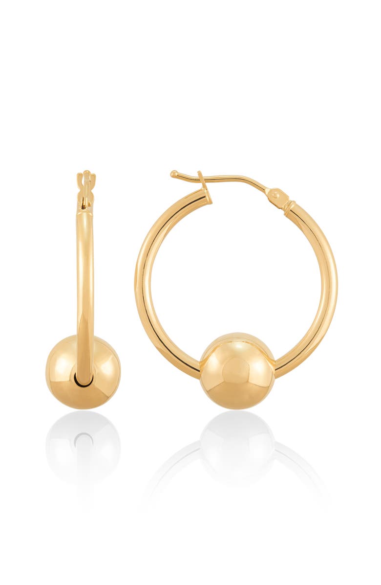 Frankie & Zoe Beaded Tube Hoop Earrings, Alternate, color, Yellow Gold