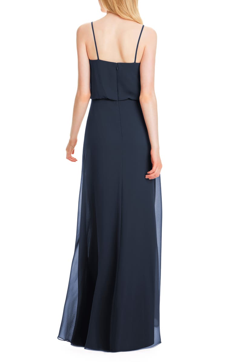 #Levkoff Spaghetti Strap Chiffon Gown, Alternate, color,