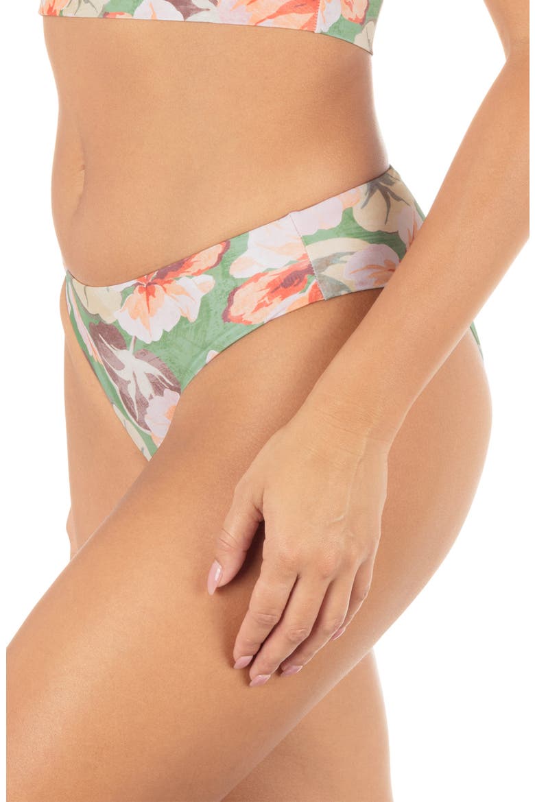 Gingko Cloud Bikini Bottom, Alternate, color, SEAFOAM PINK FLORAL