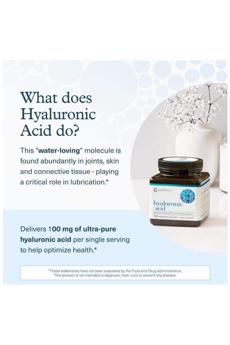 Hyaluronic Acid Advanced Joint Support Supplement 120 Vegetarian Capsules, Alternate, color, None