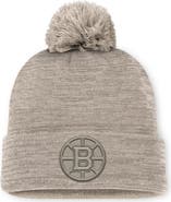 FANATICS Men's Fanatics Tan Boston Bruins Authentic Pro Road Cuffed Knit Hat with Pom