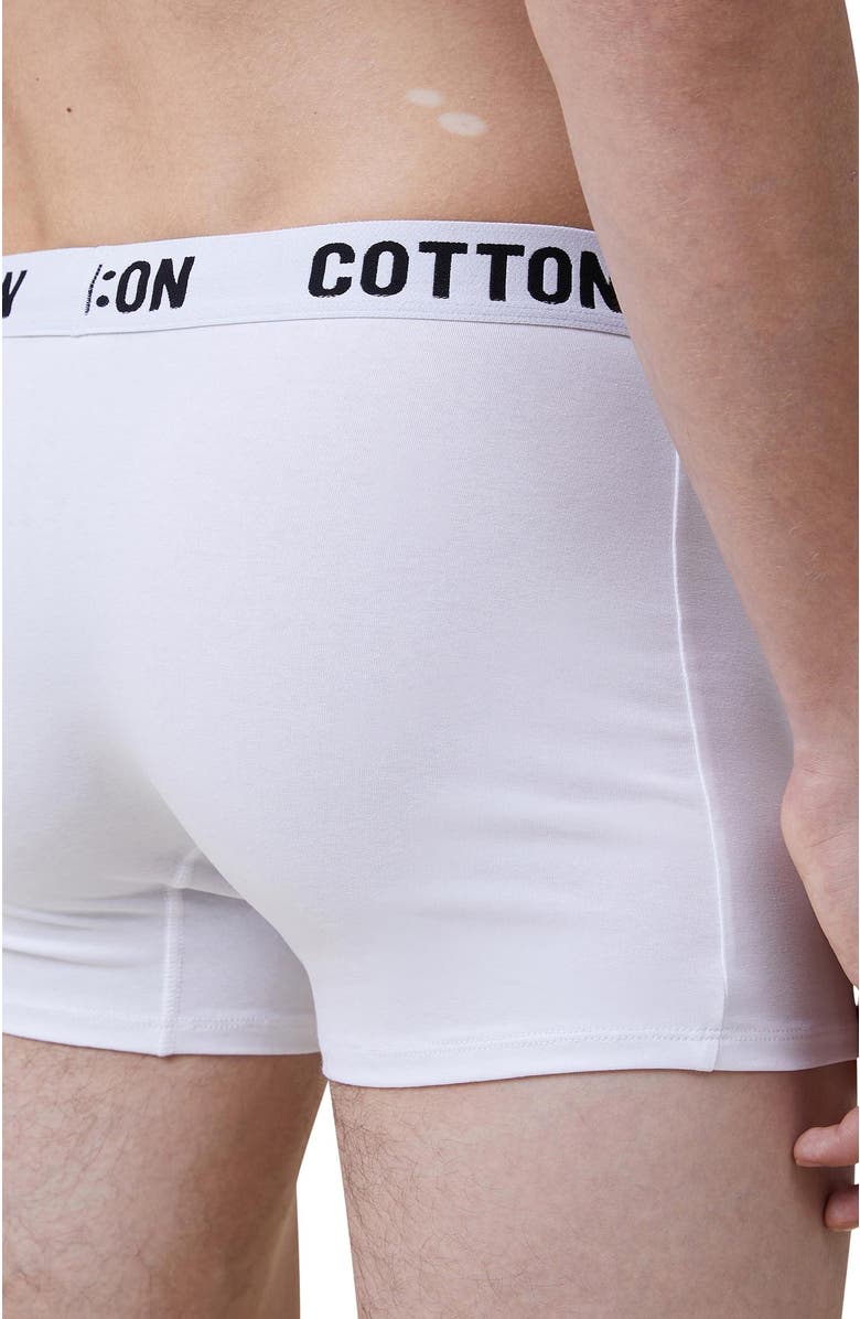 Cotton On Men's Mens Organic Cotton Trunks, Alternate, color, White White Black