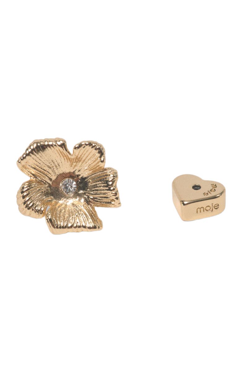 maje Flower stud earrings, Alternate, color, Gold