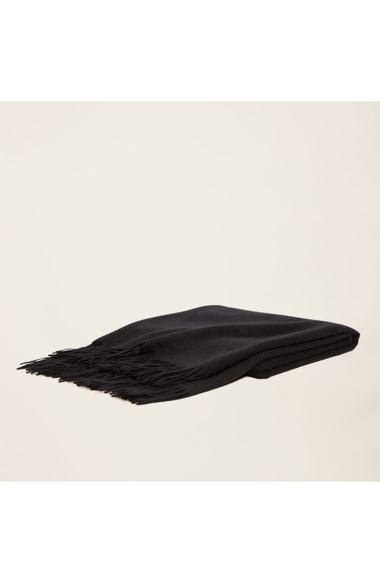 Italic Remi Cashmere Throw Blanket, Alternate, color, Black