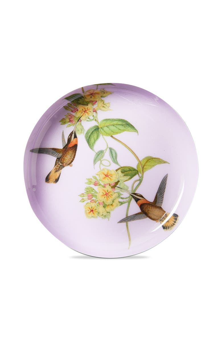 tag Vintage Hummingbirds Metal Trinket Dish Purple Multi Iron Everyday, Main, color, 