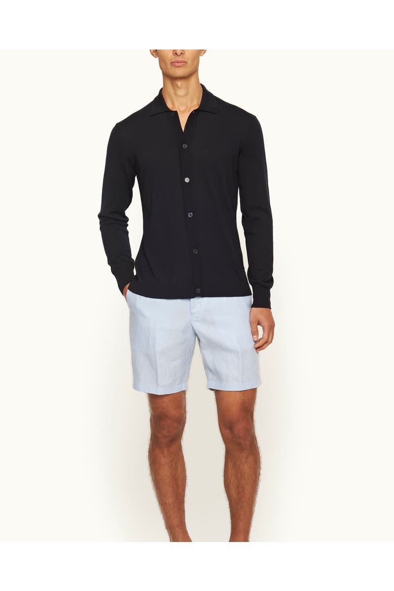 Norwich Lino Tailored Fit Smart Italian Linen Shorts, Main, color, SPRINGWATER BLUE