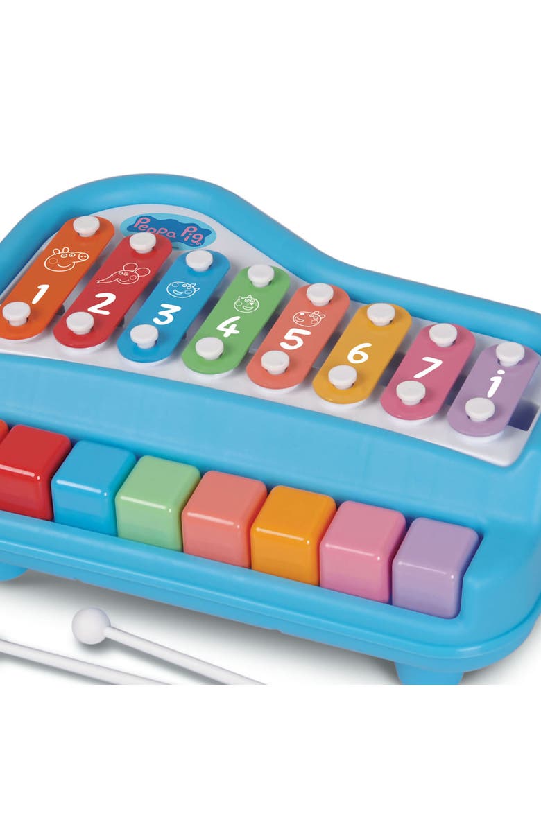 Peppa Pig Play Along Piano & Xylophone, 8 Notes, 4 Song Cards, Ages 3+, Alternate, color, Multicolored