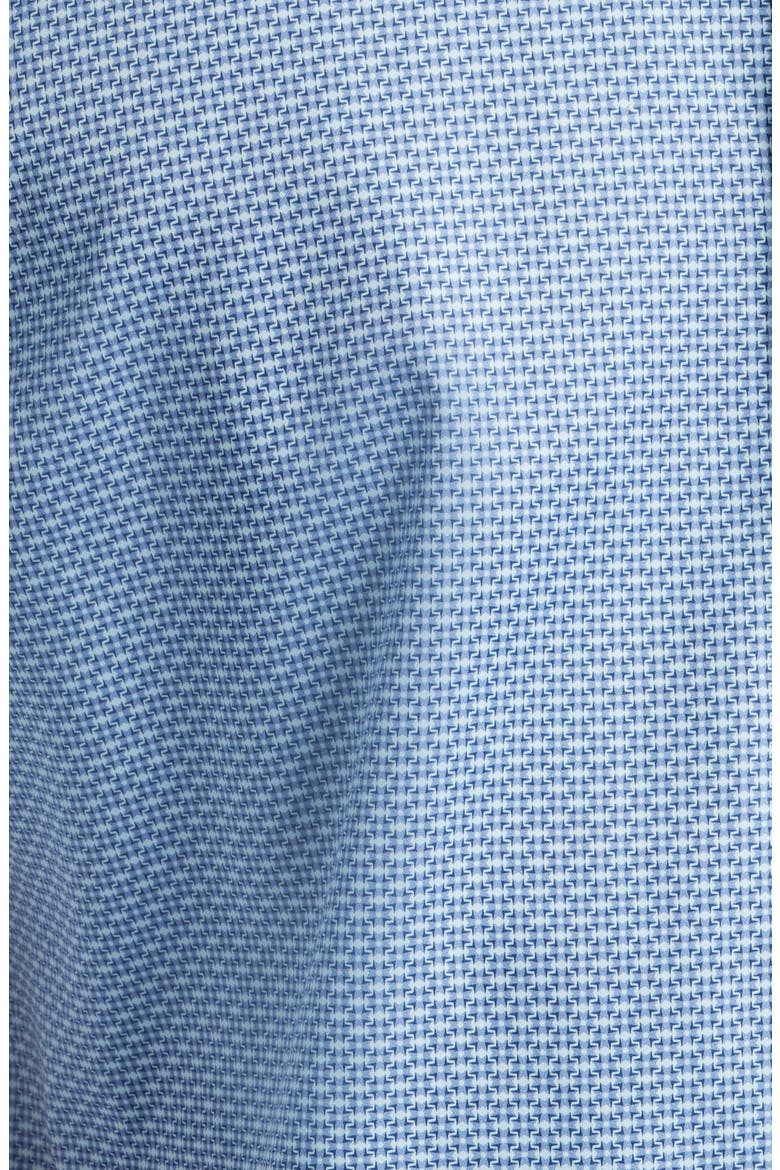 Graham Microprint Short Sleeve Cotton Button-Up Shirt, Alternate, color, BLUE FREESIA