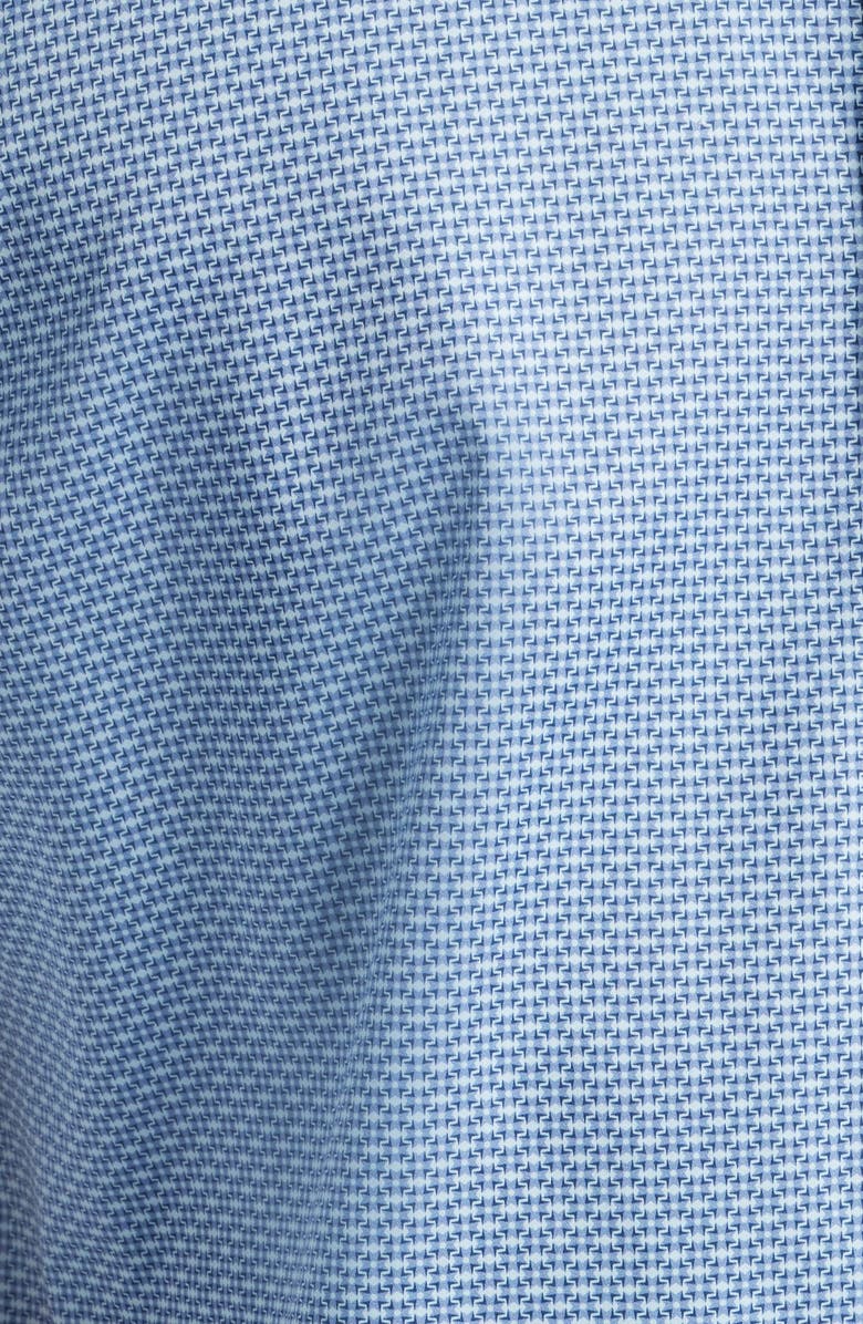 Peter Millar Graham Microprint Short Sleeve Cotton Button-Up Shirt, Alternate, color, Blue Freesia