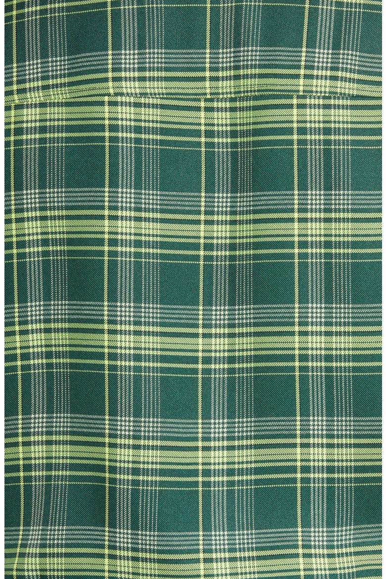 Plaid Crop Button-Up Shirt, Alternate, color, GREEN VERONIKA PLAID