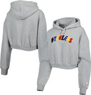 THE WILD COLLECTIVE Women's The Wild Collective Gray Pittsburgh Steelers Cropped Pullover Hoodie