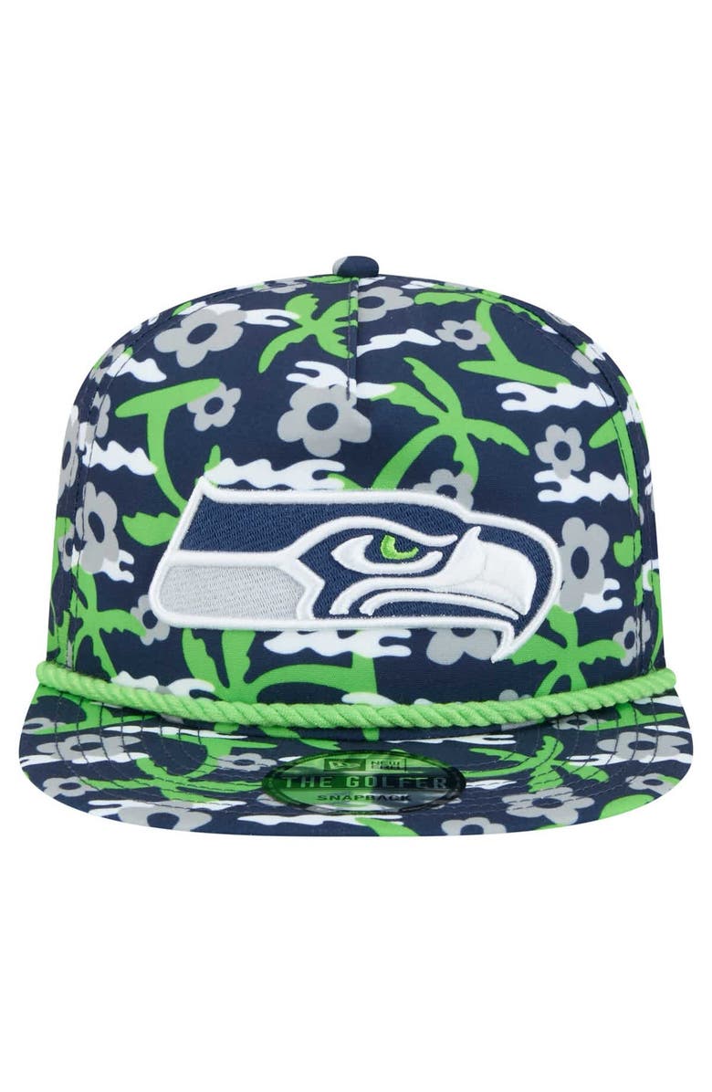 New Era Men's New Era Navy Seattle Seahawks Wakey Wakey Golfer Snapback Hat, Alternate, color, Navy
