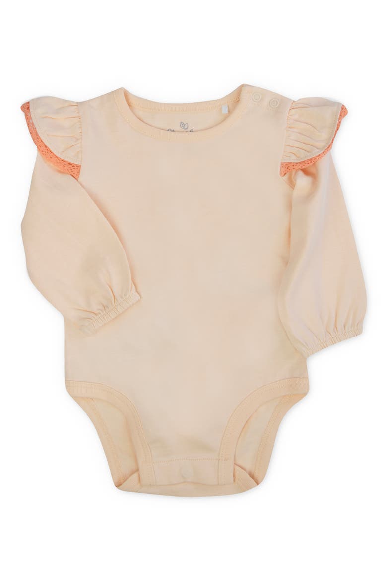 Trees Organic Cotton Bodysuit & Overalls Set, Alternate, color, GINGER