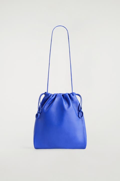 Drawstring Crossbody Bag - Leather