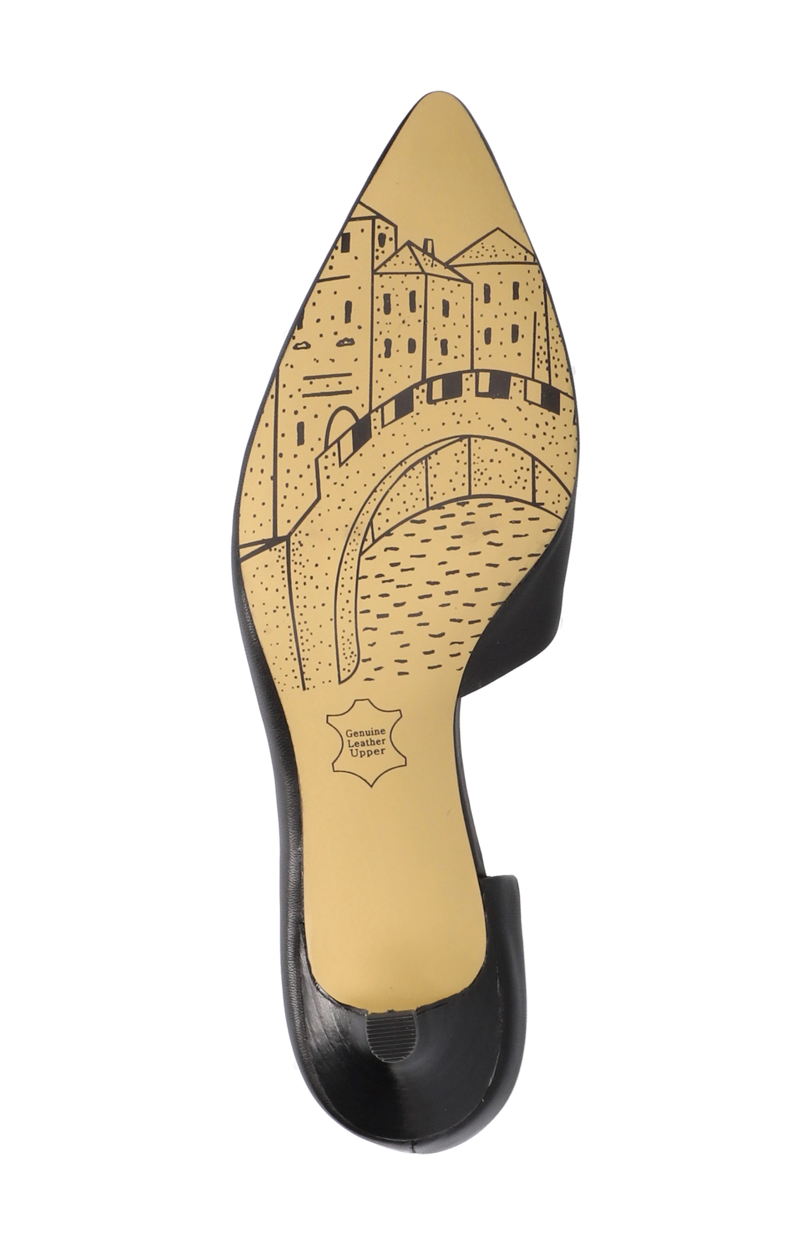 Quilla Kitten Heel Half d'Orsay Pump, Alternate, color, BLACK