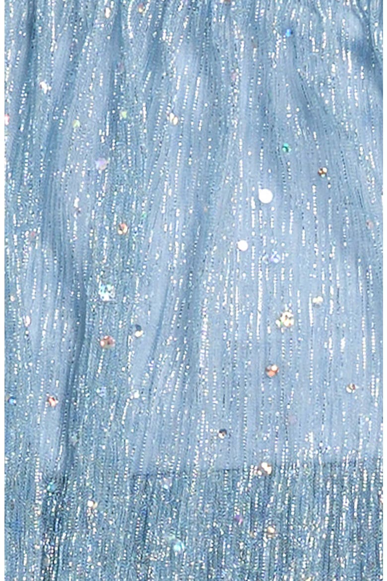 Kids' Confetti Metalllic Tiered Party Dress, Alternate, color, SKY BLUE