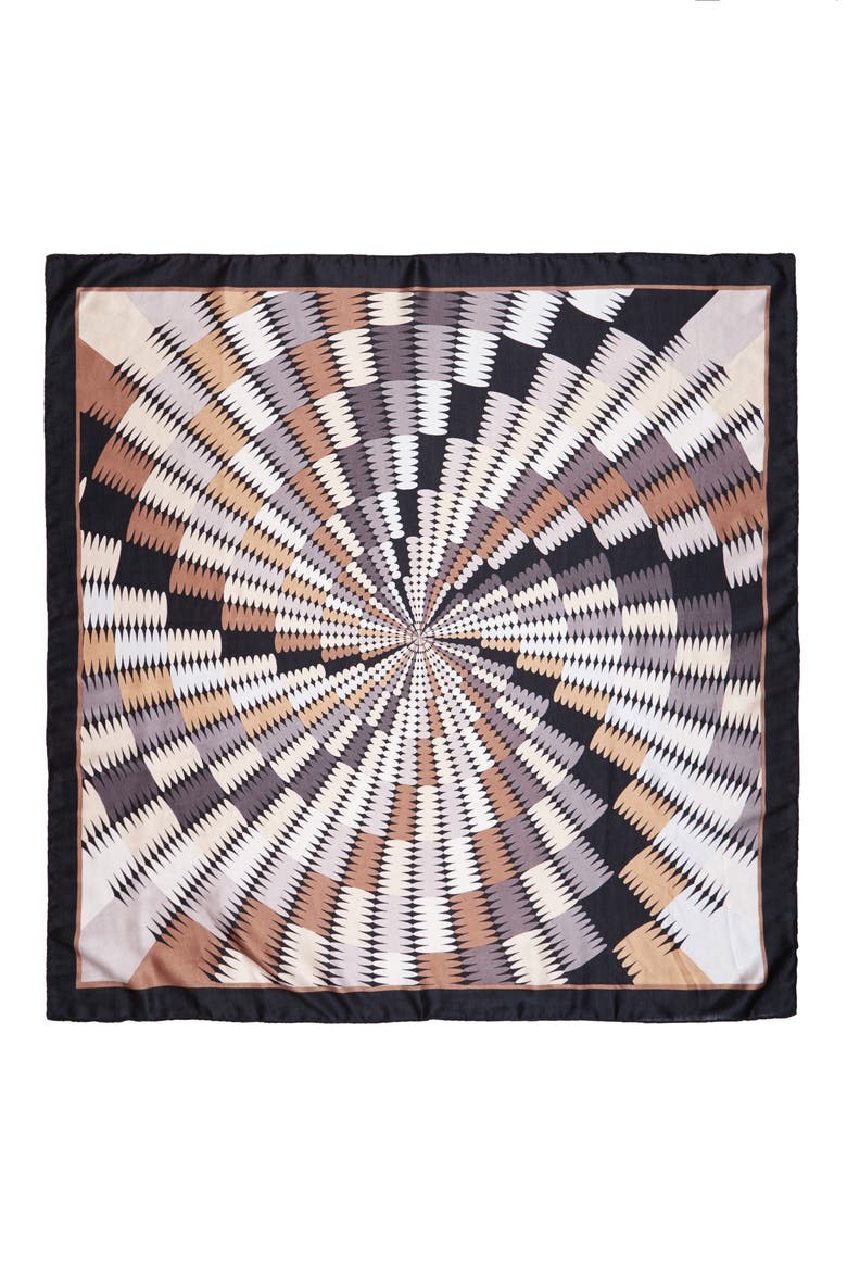 Mod Square Scarf, Alternate, color, BLACK