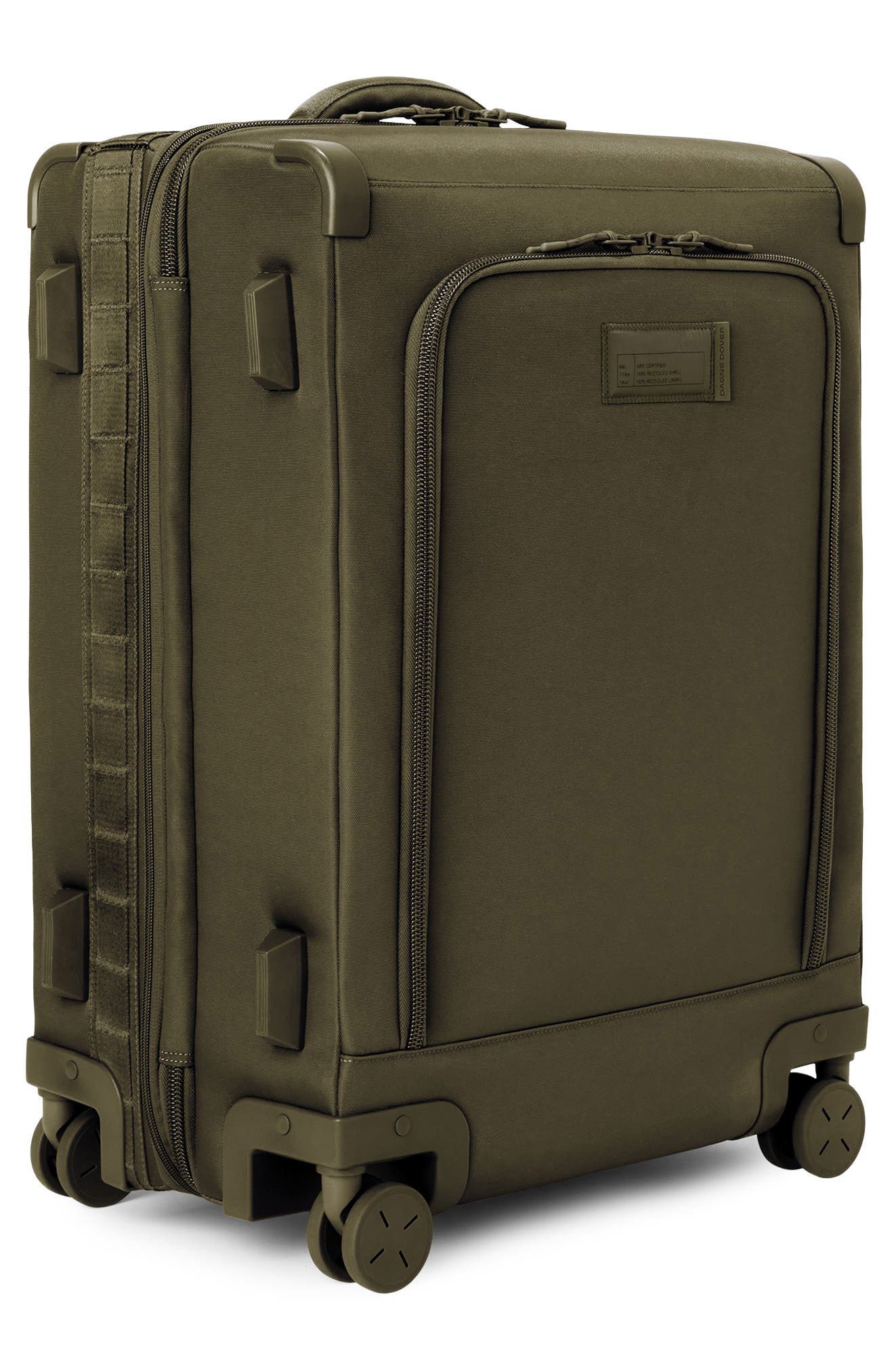 Dagne Dover Sydney Checked Rolling Luggage, Alternate, color, Dark Moss