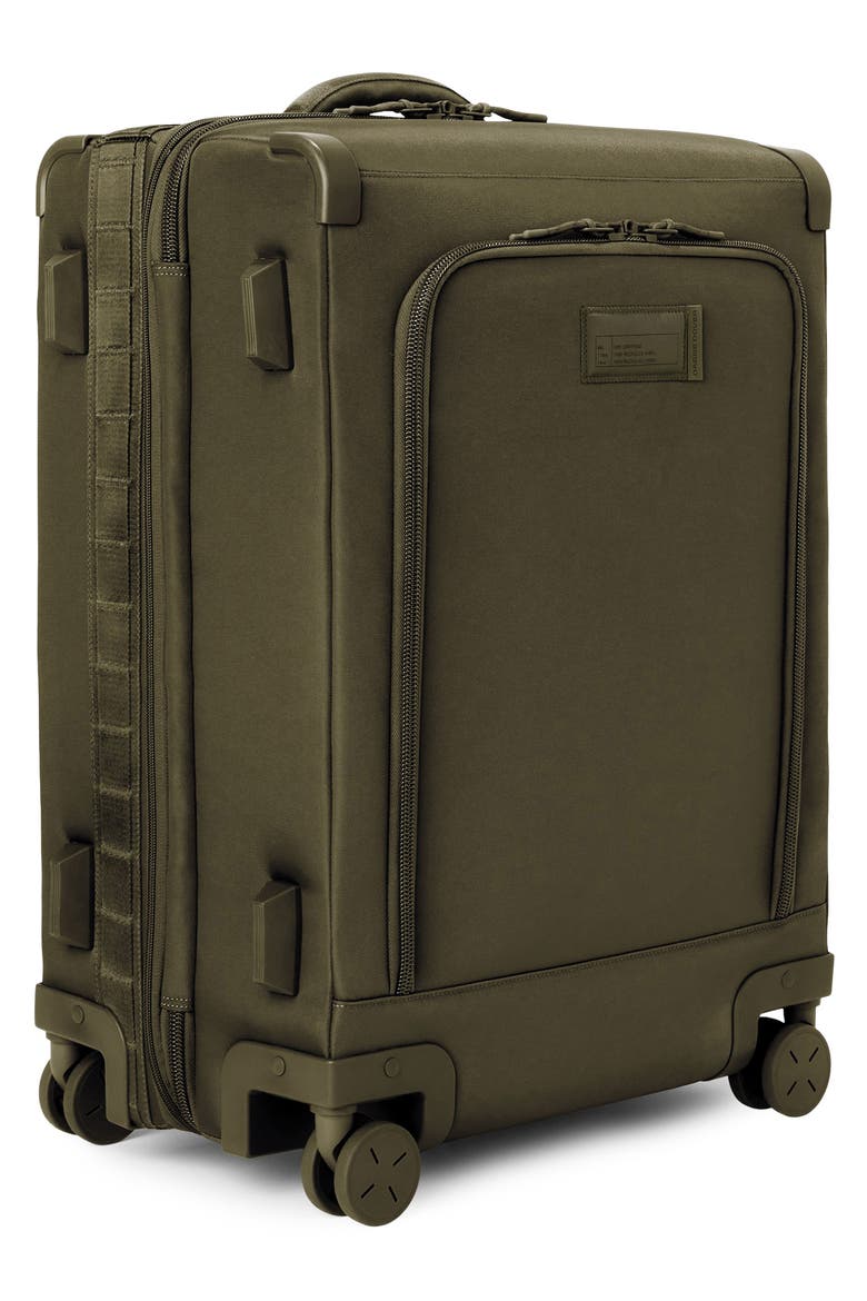 Sydney Checked Rolling Luggage, Alternate, color, DARK MOSS
