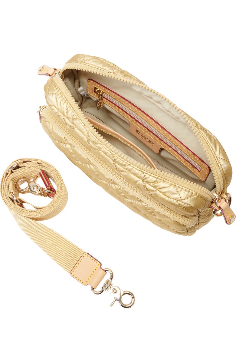 MZ Wallace Small Metro Quilted Nylon Camera Bag, Alternate, color, Light Gold Pearl Metallic